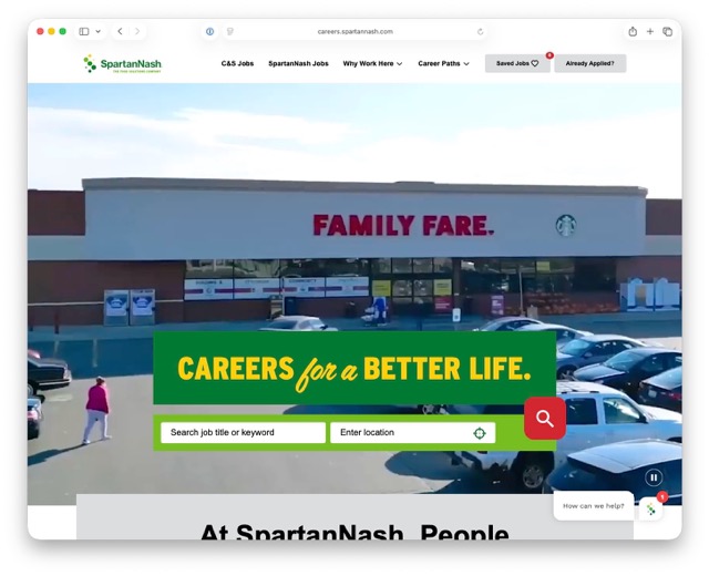 SpartanNash Careers site screenshot