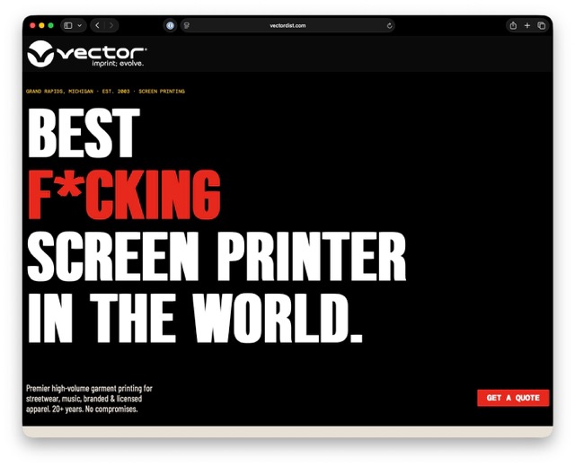 Vector Distribution website screenshot